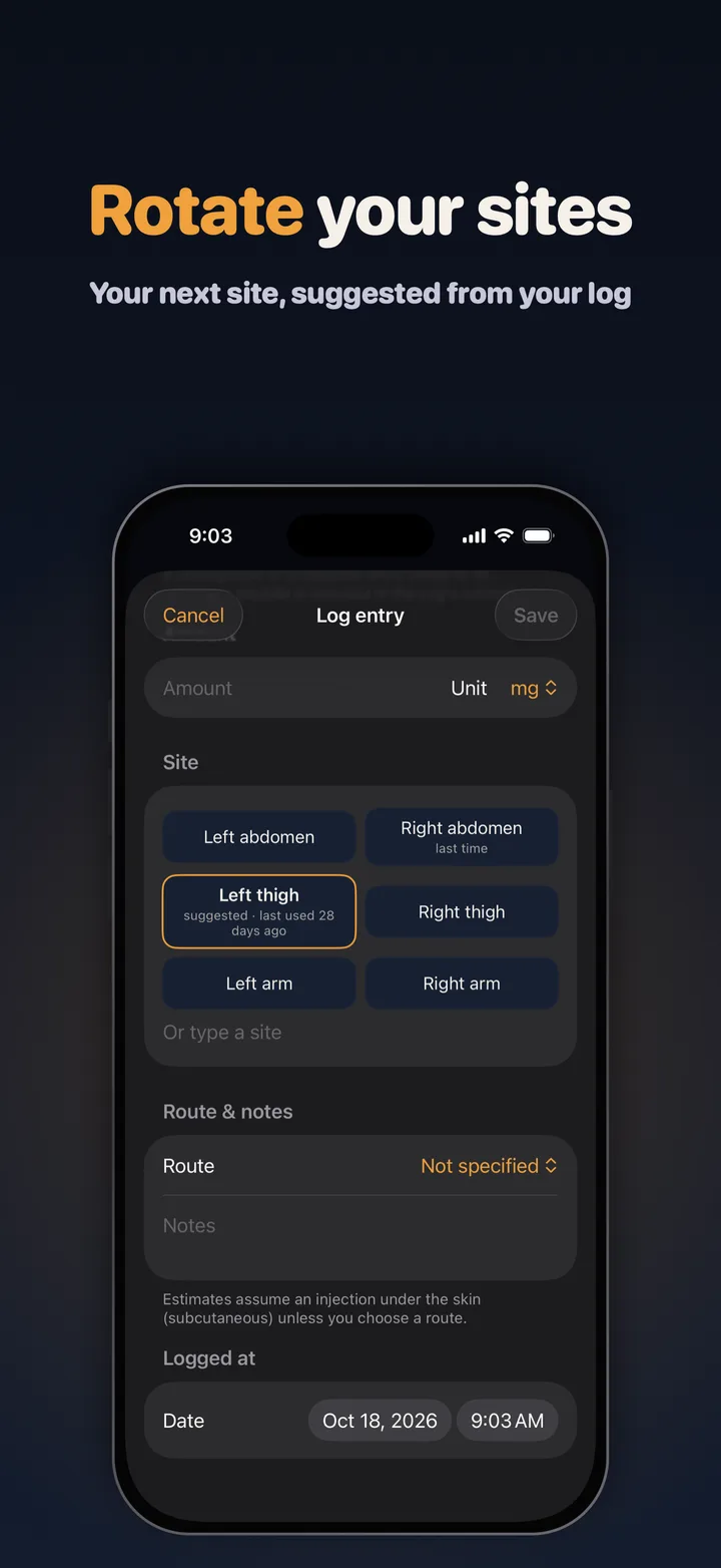 Peptly Log — your next site, suggested from your log